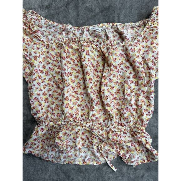 Reformation Lenny Top Carnation Ditsy Floral Square Neck Cinch Waist Blouse XS - Picture 6 of 13